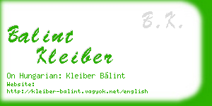 balint kleiber business card